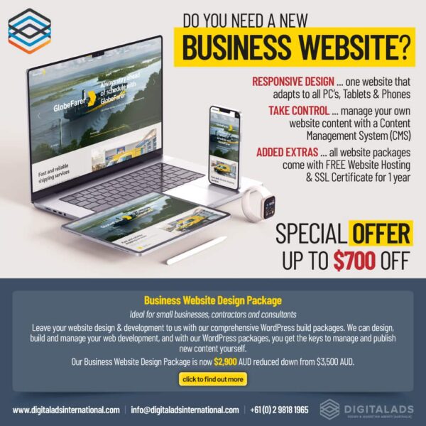 Business Website Design Package by DigitalAds Australia | Design, Advertising & Marketing Agency | DigitalAds [Australia]