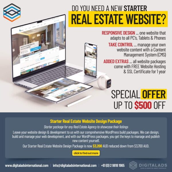 Starter Real Estate Website Design Package by DigitalAds Australia | Design, Advertising & Marketing Agency | DigitalAds [Australia]