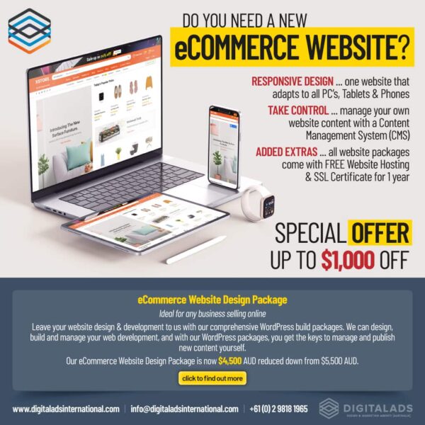 eCommerce Website Design Package by DigitalAds Australia | Design, Advertising & Marketing Agency | DigitalAds [Australia]